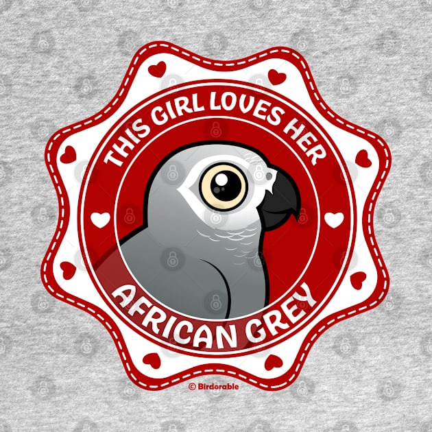 This Girl Loves Her African Grey by birdorable